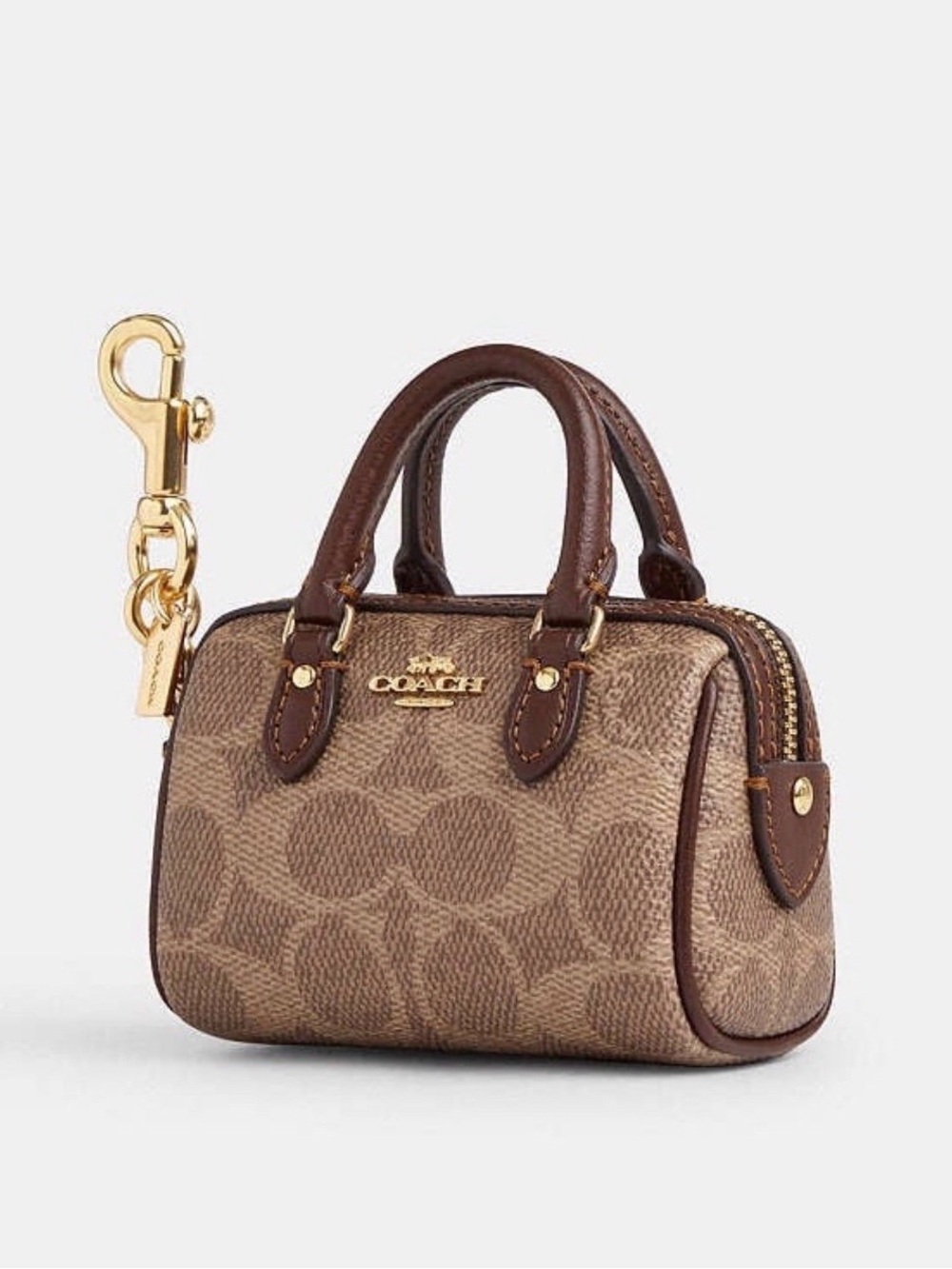 Coach Mini Rowan Bag Charm In Signature Canvas NWT